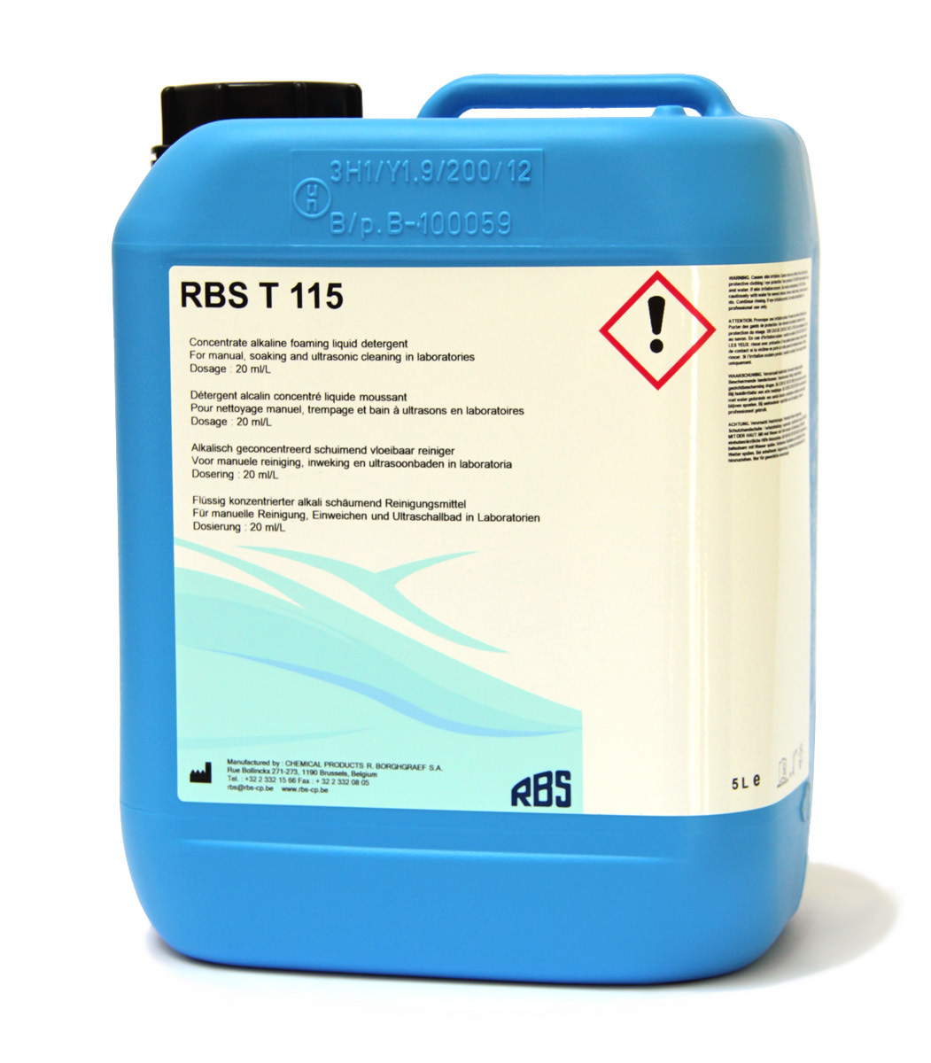 Détergent alcalin manuel sans phosphate - lot de 4 bidons bleus de 5L ( ex RBST115 )